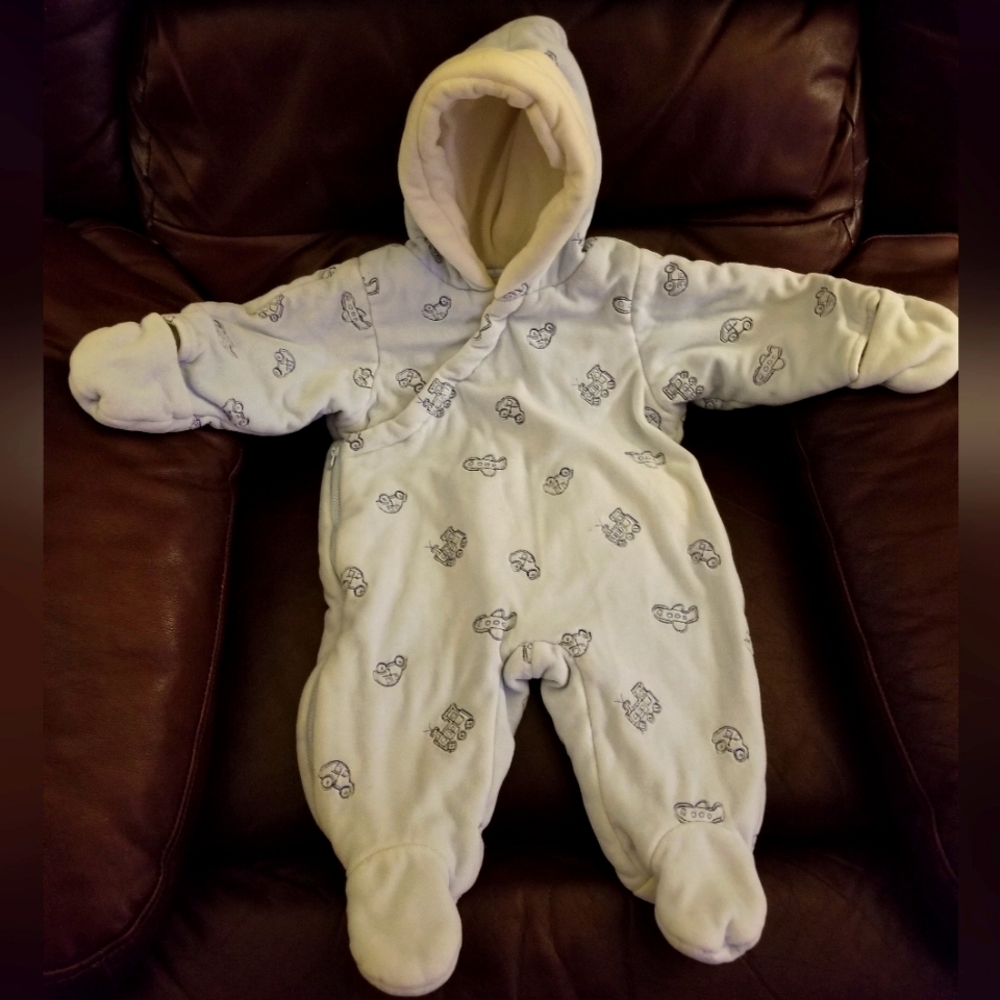 First Impressions 3-6 months Snowsuit Light Blue Super Soft and Warm